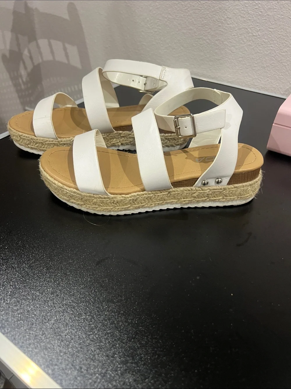 Soda White Strappy Espadrille Sandals for Kids